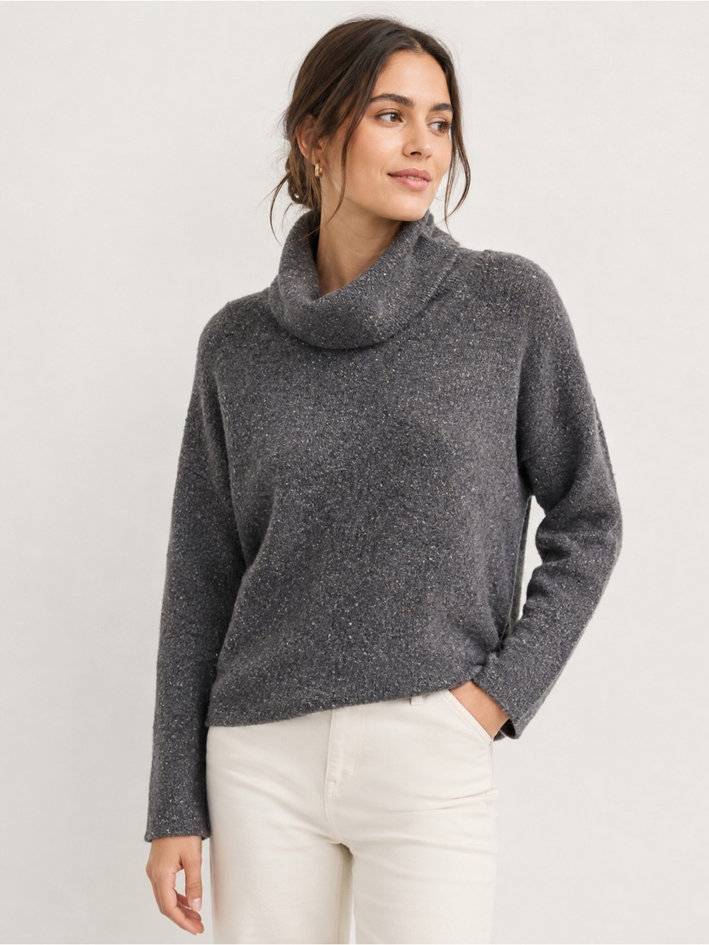 Lou & Grey Speckled  Cowl Neck Sweater
